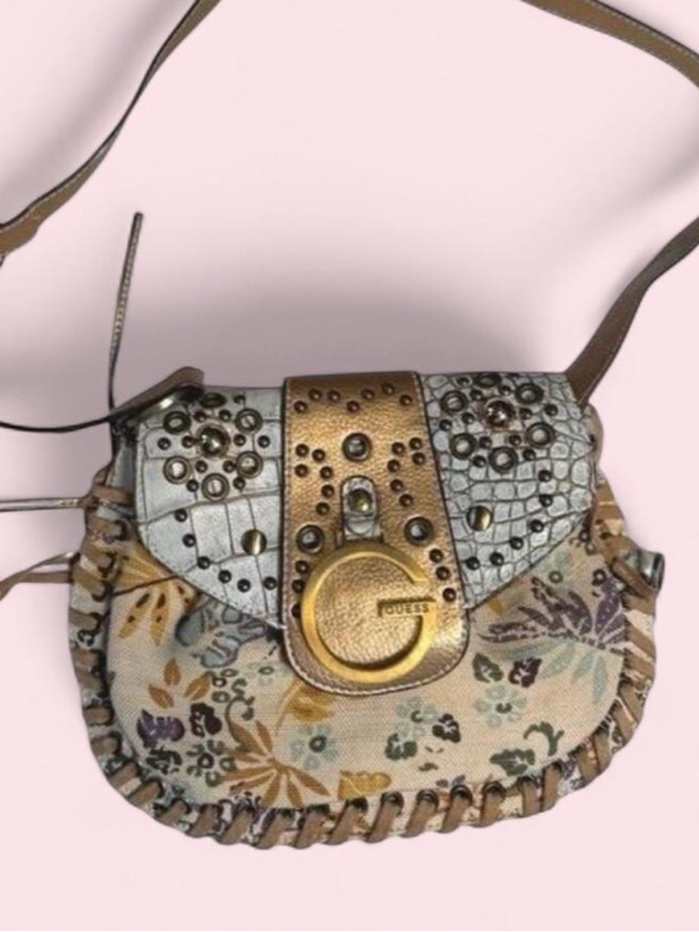 Vintage Guess Y2K Studded Patchwork Shoulder Bag (02'-2007)